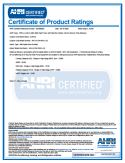 AHRI CERTIFICATE ARU-H12A1